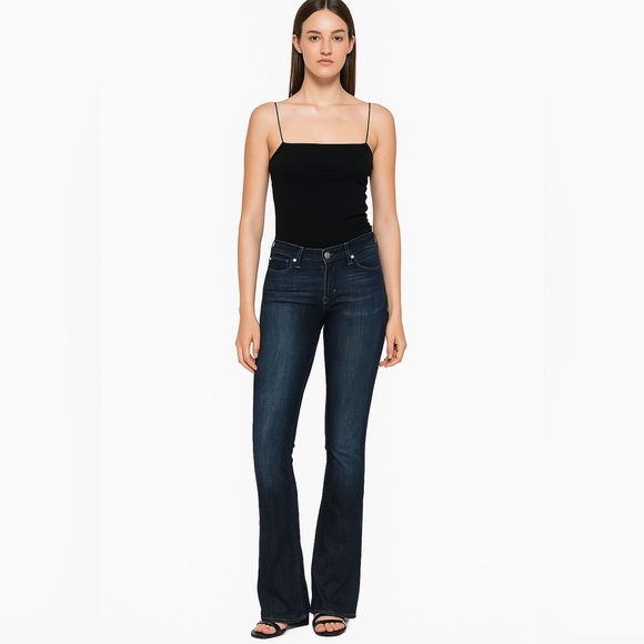 Rock & Republic vintage Y2K Dark Blue boot cut/flare leg low rise Jeans 28 long - Picture 1 of 11